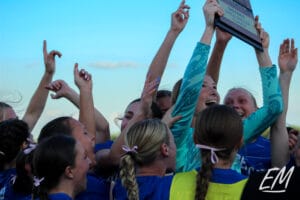 Kearney celebrates their district championship.