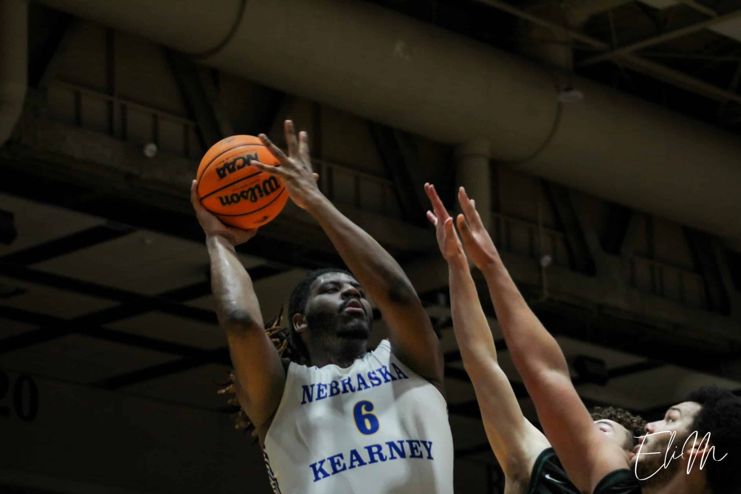 Taylor Harrell (UNK) puts up a fadeaway shot.